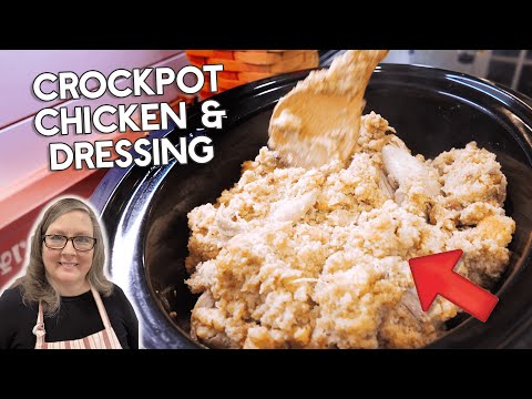 Easy Crockpot Chicken and Dressing Recipe - Made With Homemade Cornbread