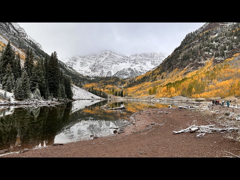 Maroon Bells Lake in the beautiful Fall Foliages ,Aspen, Colorado. visited on 10-3-2023. Day 7-A