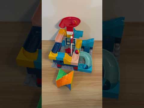 Marble Run ASMR 🔵🔴🟡 1  Satisfying Building Blocks #marblerun #marblerace #asmr