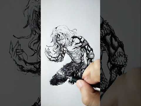 Speed drawing StickDemon King Muzan 😳 #shorts #anime #drawing