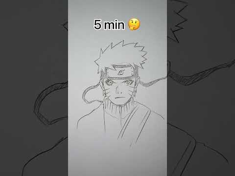 How to Draw Naruto Sage Mode in 10sec, 10mins, 10hrs #shorts