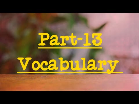 PART-13 | VOCABULARY | SSC CGL