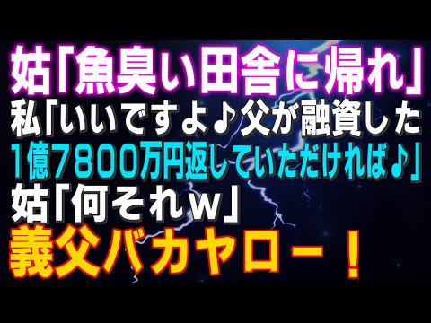 【スカッとする話】姑「魚臭い田舎に帰れ」私「いいですよ♪父が融資した１億７８００万円返していただければ♪」姑「何それｗ」義父バカヤロー！