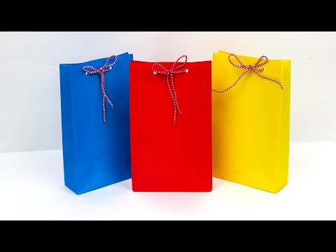 How to make paper bag at home | paper shopping bag craft ideas - Handmade paper bag