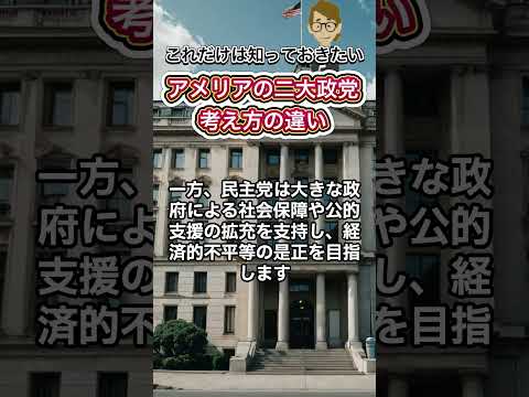 ＃552 アメリアの二大政党の考え方の違い《これだけは知っておいて欲しい基礎知識》サンクス先生（Mr.Thanks)の日記ブログ 　海外事業　グローバルビジネス　海外赴任　世界の地位　＃Shorts