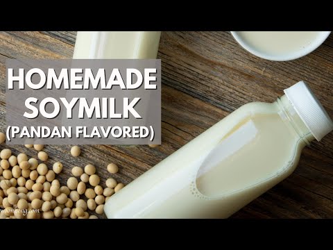 4-ingredient pandan infused homemade soymilk!