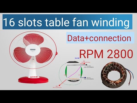 16 slots table fan winding #2800 Rpm#16slots table fan winding#data#टेबल फैन वाइंडिंग