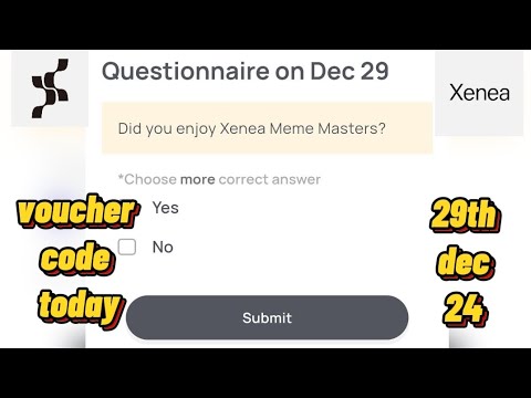 update xenea wallet voucher code today 29th ,xenea daily quiz code today #xenea #xeneawallet #wallet