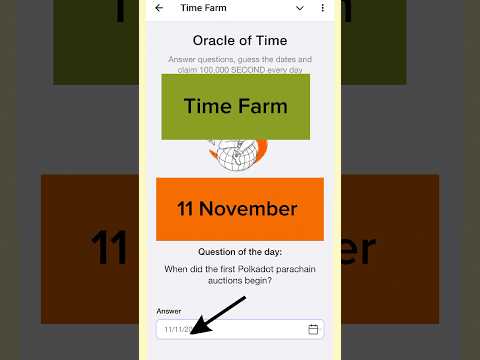 Time Farm Answer Today 12 November  |Time Farm Question of the Day 12 November