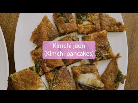 Kim chi pancakes (Kim chi jeon) — a crispy vegetarian/vegan snack.