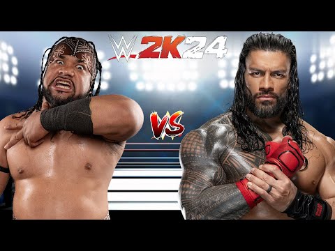 WWE 2K24 JACOB FATU VS. ROMAN REIGNS NO HOLDS BARRED MATCH!