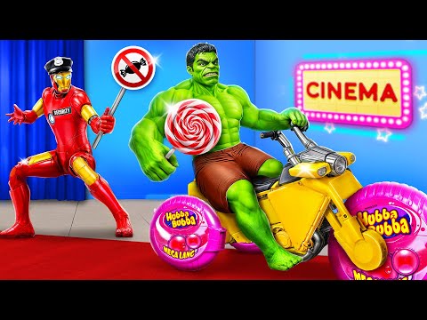 Fake Superheroes vs Real Superheroes! Easy Sneaking into the Movies Challenge!