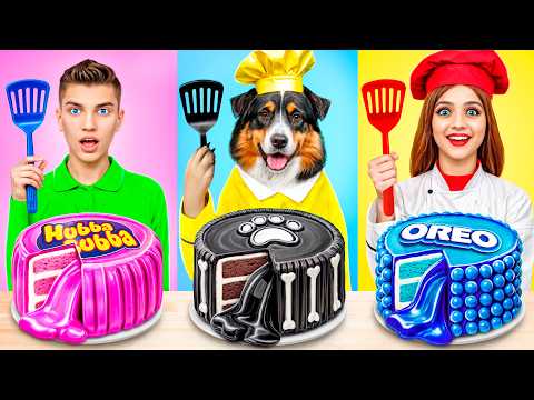 Me vs Grandma Cooking Challenge With Dog! Cake Decorating Funny Moments by YUMMY JELLY