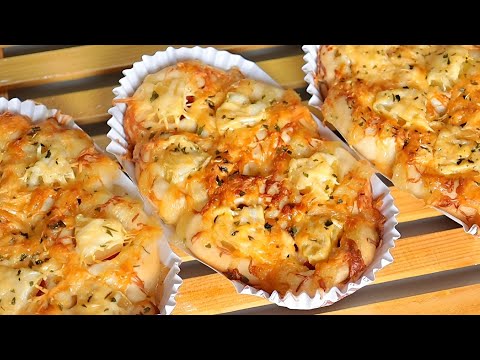 Resepi Pizza versi Roti Bun sukatan cawan [Hawaiian Pizza] Sosej Pizza / Roti Bun Sosej