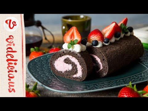 ほんのり甘酸っぱい♡ラズベリーチーズクリームのロールケーキ｜How to make Raspberry Cream Cheese Cake Roll