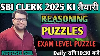 PUZZLES FOR SBI CLERK  / DAY 18 / REASONING FOR SBI CLERK / SUCCESS IQ  /BY NITISH SIR