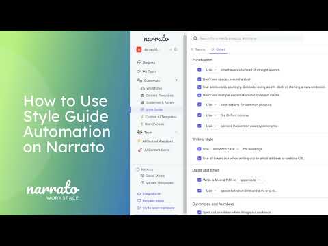 How to Use Style Guide Automation on Narrato