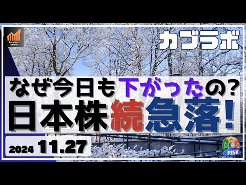 【カブラボ】11/27 今日も日本株は急落展開に！ なぜ下がるのか、今日の下げは重要なのでそこを解説します！