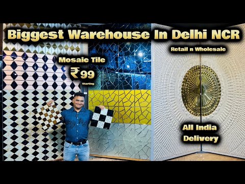 Biggest Wallpaper Warehouse In Delhi || MOSAIC TILES, UV SHEETS, 3D PANELS || Retail n Wholesale