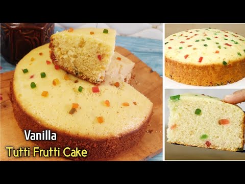 Vanilla Tutti Frutti Cakeనీ ఇంట్లోనే ఇలా ఈజీగా చేసేయండి😋|Tutti Frutti Cake Without Oven|Vanilla Cake