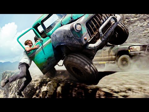 High-speed monster chase through the quarry | Monster Trucks | CLIP