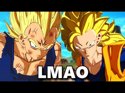 Majin Vegeta Funny Reaction to SSJ3 All Unique Interactions