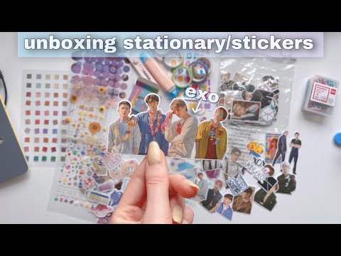 unboxing stationary and stickers