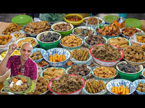 RARE SEEN Indonesian Food! WEST JAVA traditional market + Indonesian street food in Cirebon