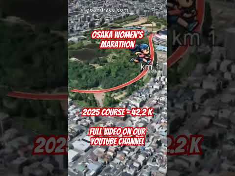 Osaka Women's Marathon 2025: fly over the marathon course! Video of the race path.