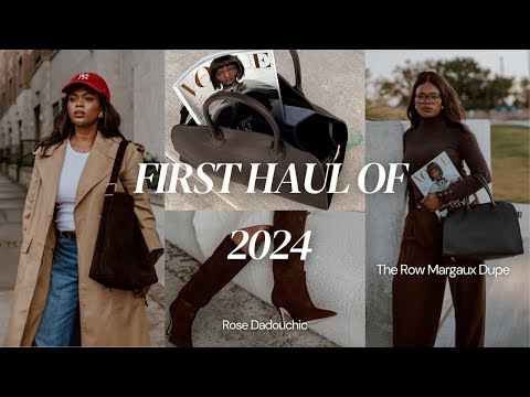 FIRST HAUL OF 2024! THE ROW MARGAUX DUPE, BARREL JEANS MADEWELL...| DadouChic