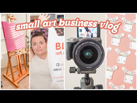 Small Art Business Vlog: Painting, Making Stickers, Haul, Packing Orders, and more!