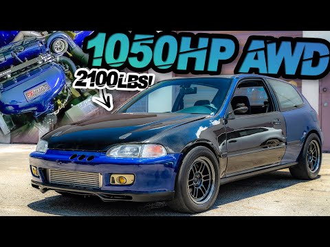 1050HP AWD Civic Hatch is TERRIFYING! 2100LB Street Missile (Little Man EG)