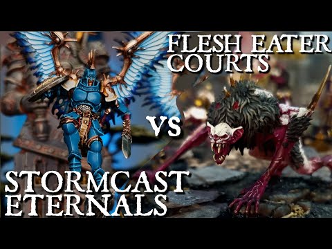 Stormcast Eternals Vs Flesh Eater Courts. Warhammer Age of Sigmar battle report.