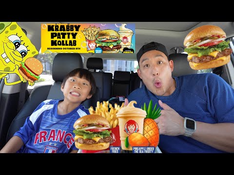 Trying the New Krabby Patty Meal from Wendy's