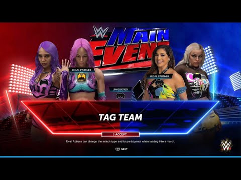 AWA wrestling WWE 2K24: Team Bestie Vs Liv Morgan and Requel