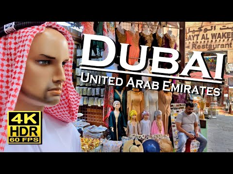 Bur Dubai, Al Ghubaiba, Dubai Creek, Grand Souq in 4K 60fps HDR 💖 The best places 👀 Walking tour 🇦🇪