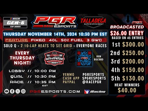 PGR eSports Intimidator Superspeedway Series | Talladega Superspeedway | 11/14/24 | PGR eSports