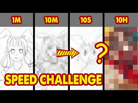 Drawing Challenge: Bunny Fairy in 10S, 1M, 10M, 10H | Huta Chan Studio