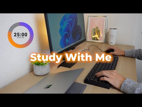 STUDY WITH ME | calm music | pomodoro 25/5 timer 🍅