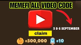 Memefi All Video Code and Answer  l  Memefi Video Code | 5th & 6th September 2024