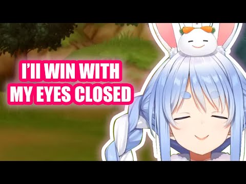 Smug Pekora Plays While Her Eyes Are Closed 【Hololive Eng Sub】