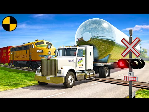 Trains and Railroad Car Сrashes 😱 BeamNG.Drive