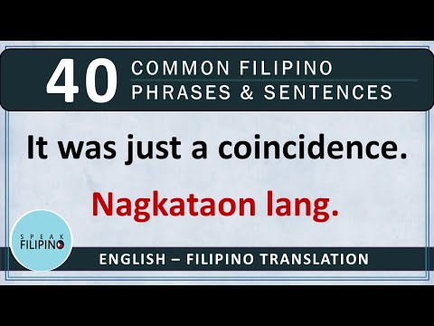 COMMONLY USED FILIPINO Phrases and Sentences! #8 (English-Tagalog)