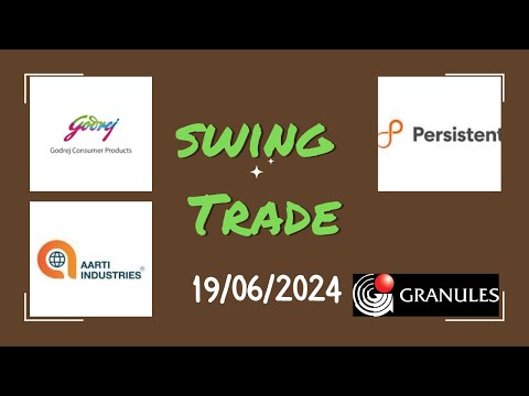 swing trade for 19th June 2024 | #godrejcp #persistent #aartiindustries #granules #swingtrade