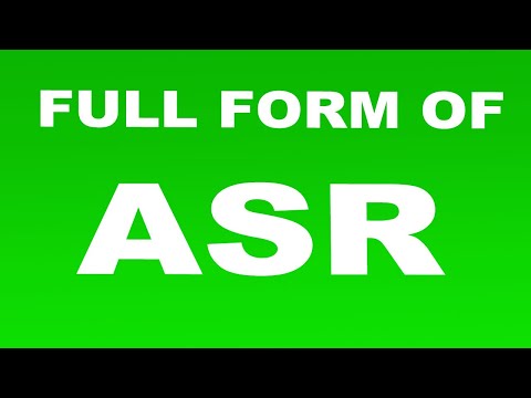 Full Form of ASR | What is ASR Full Form | ASR Abbreviation