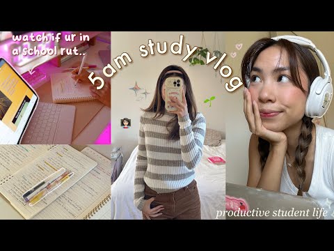 5AM STUDY VLOG ⏰ (studying for exams, realistic student days in my life & future teacher projects)