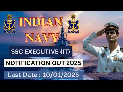 Indian Navy Recruitment 2025|Navy SSC Executive (IT) Recruitment 2025| Apply Online for 15 Post|