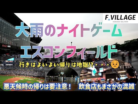 平日ナイターのエスコンフィールド　大雨に泣く　悪天候時の帰りは要注意！　時間差退出が裏目？