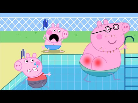 OMG! What's going on with Daddy Pig at the swimming pool | Peppa Pig Funny Animation