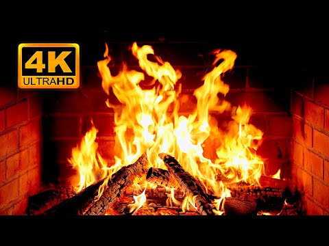 🔥 Cozy Fireplace 4K (12 HOURS). Fireplace with Crackling Fire Sounds. Fireplace Ambience